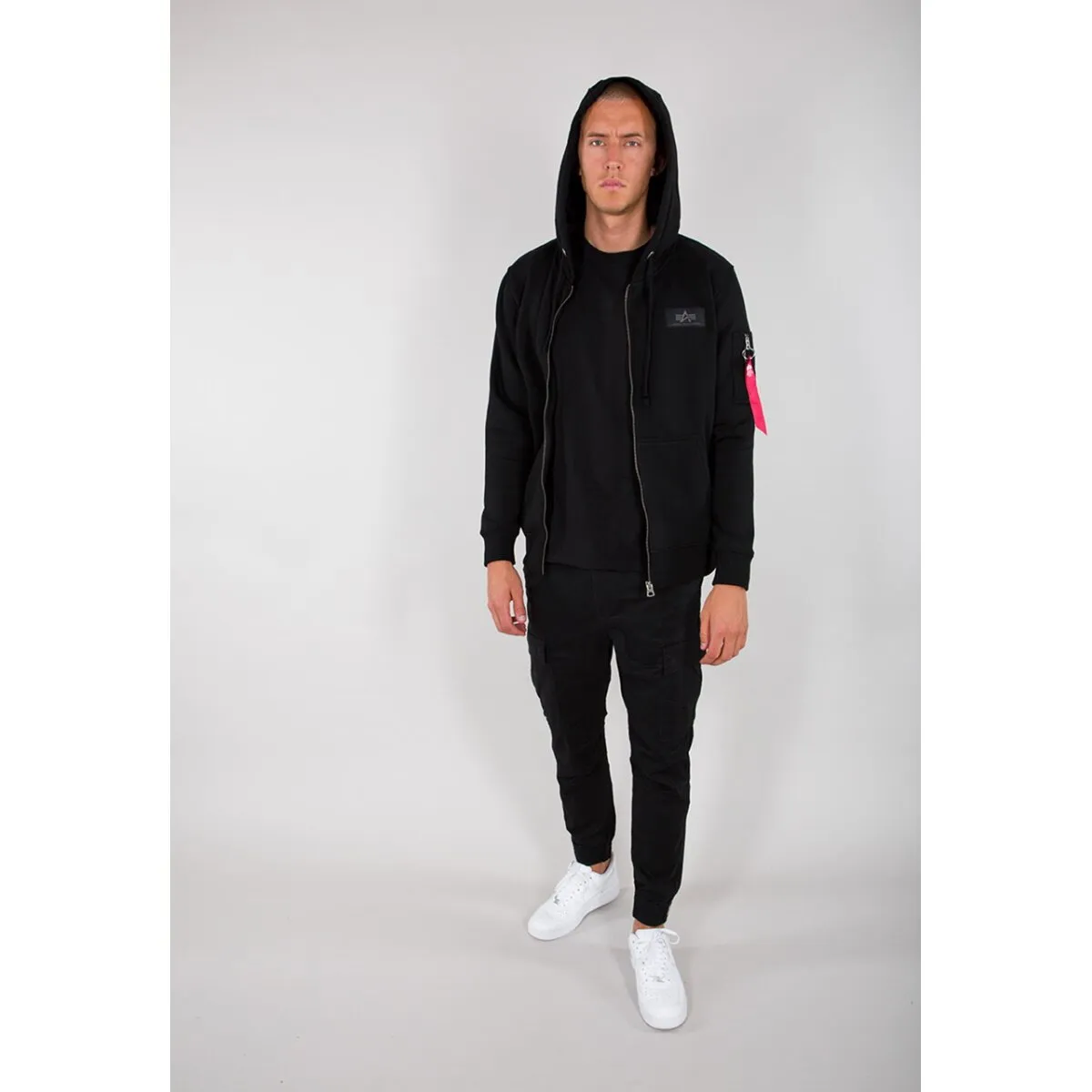Alpha Industries Back Print Zip Hoody schwarz L
