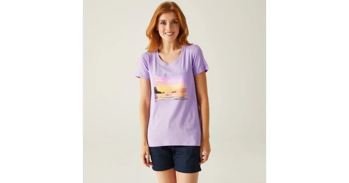 Damen-Baumwoll-T-Shirt Regatta Filandra VIII lila 44