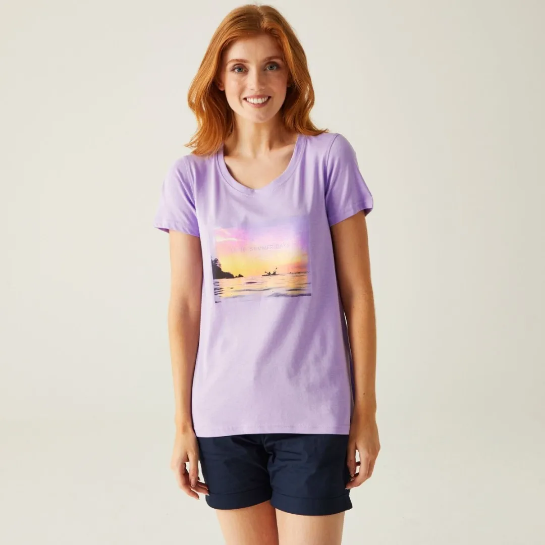 Damen-Baumwoll-T-Shirt Regatta Filandra VIII lila 44
