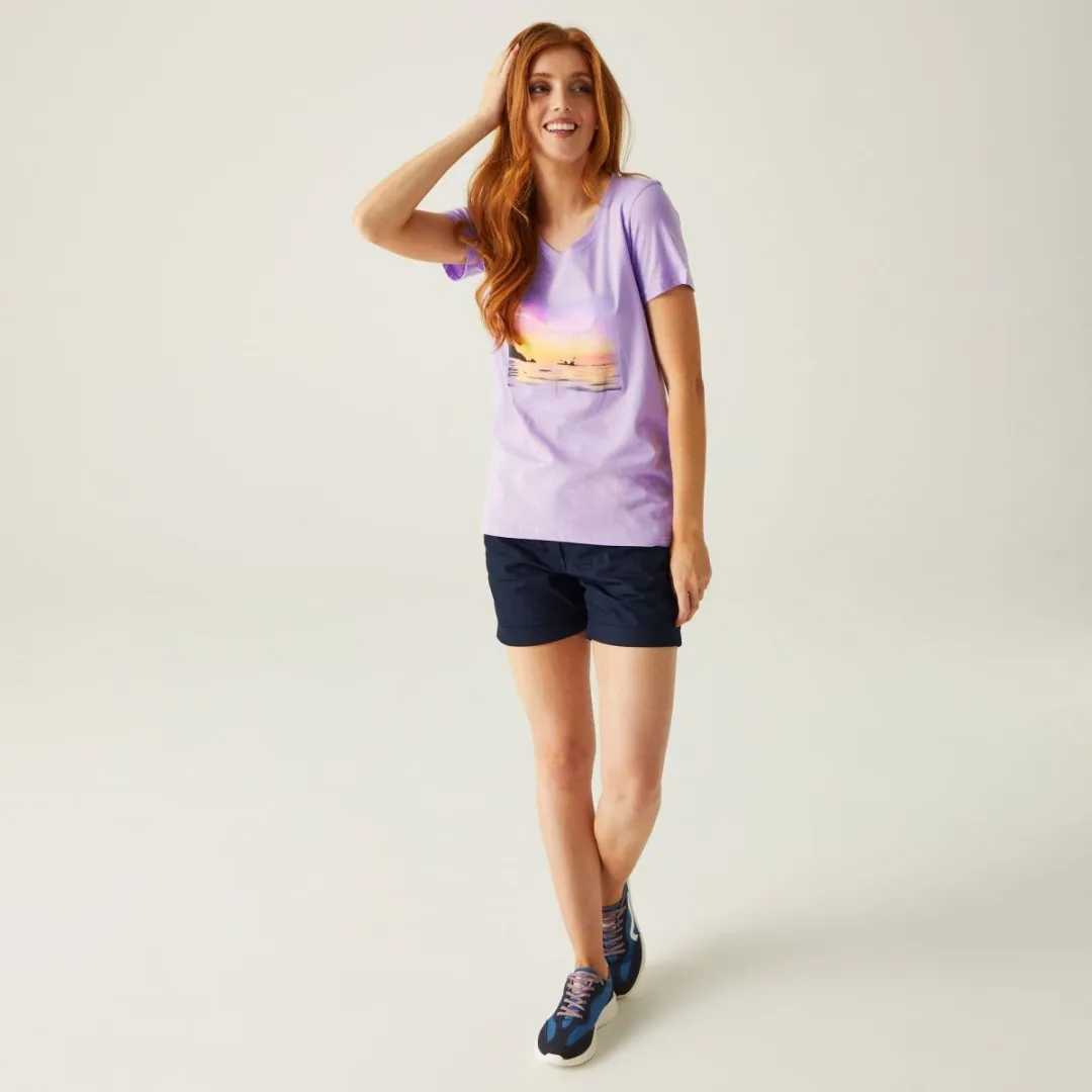 Damen-Baumwoll-T-Shirt Regatta Filandra VIII lila 44