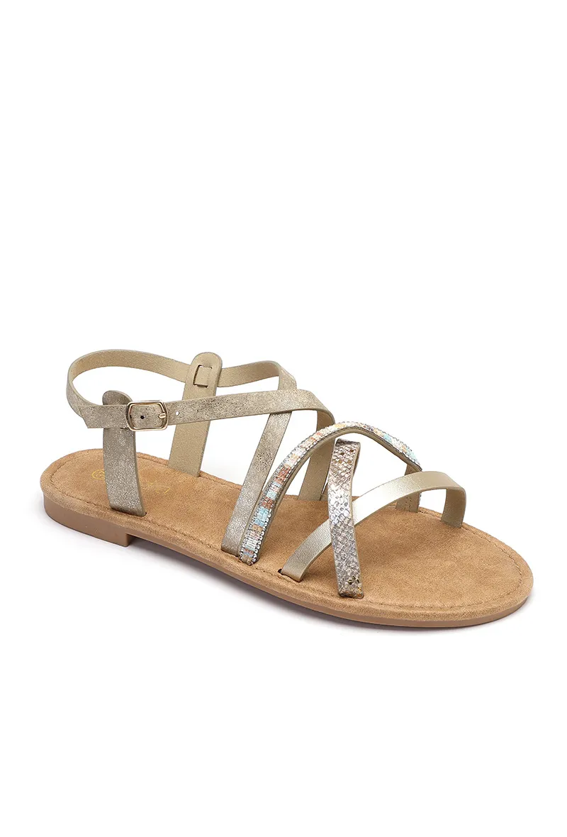 FLACHE SANDALEN
