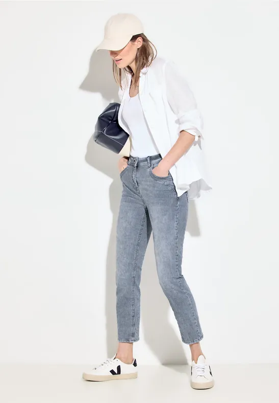Gestreifte 7/8 Jeans