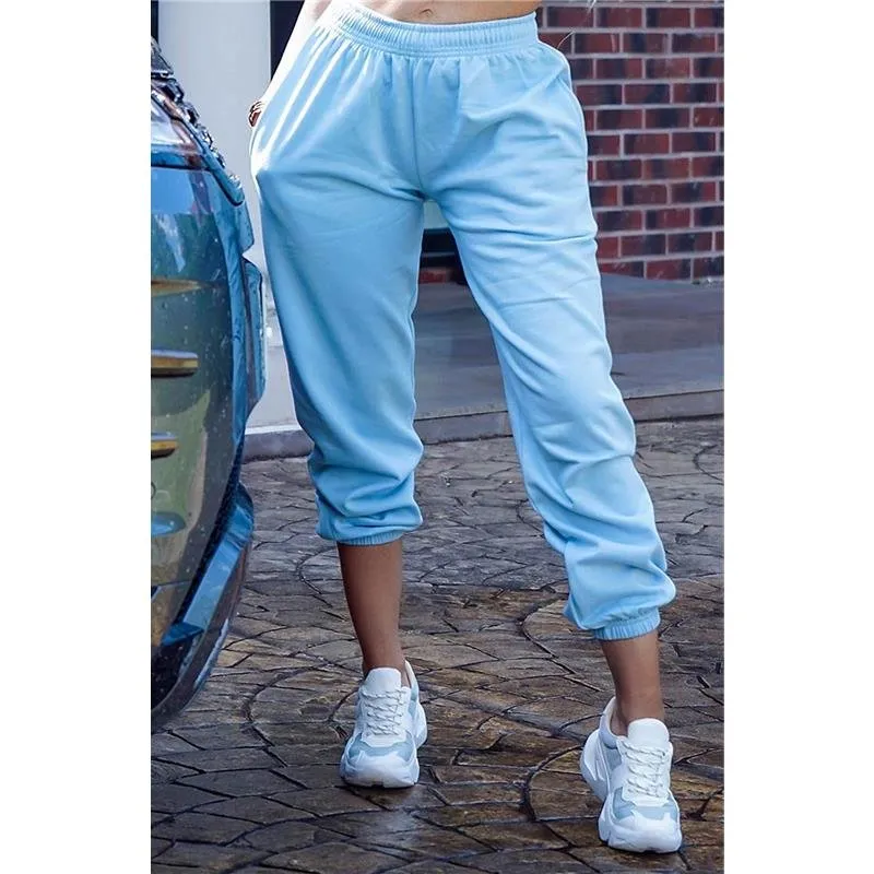 Legere Damen Jogginghose Sporthose Babyblau