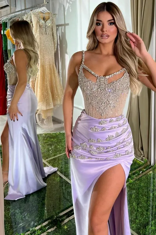 Lilac Abendkleider Lang Glitzer | Günstige Abiballkleider Abendmoden