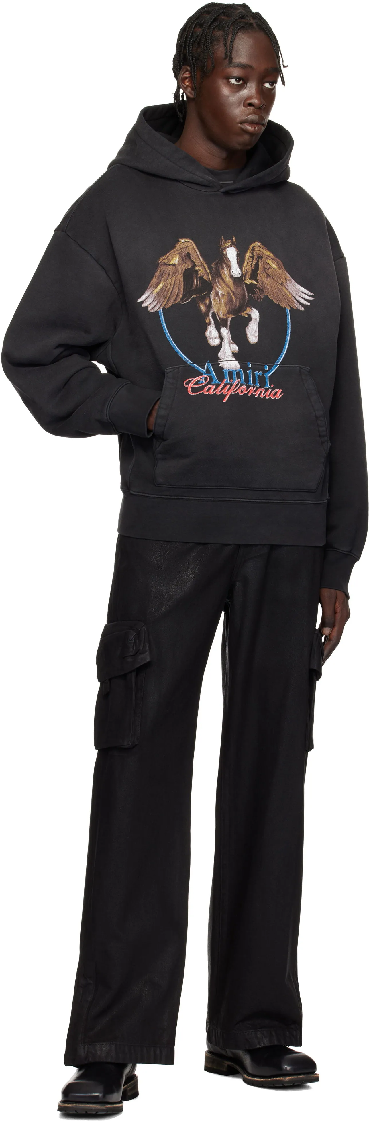 Sweatshirt AMIRI Vintage Wash Pegasus Oversized Hoodie AMJYHD1080