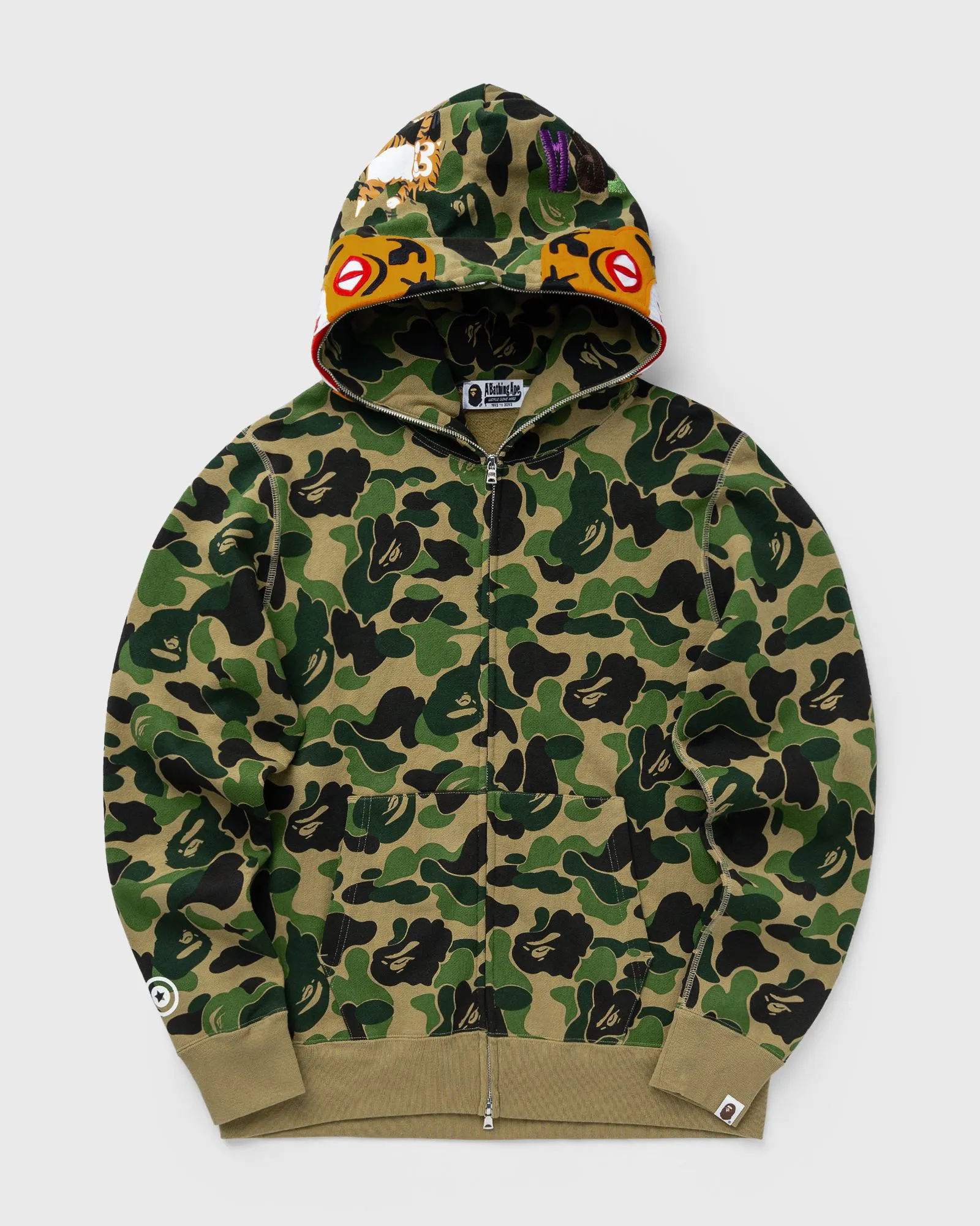 Sweatshirt BAPE ABC CAMO TIGER Full Zip Hoodie 001ZPK801003MGRN