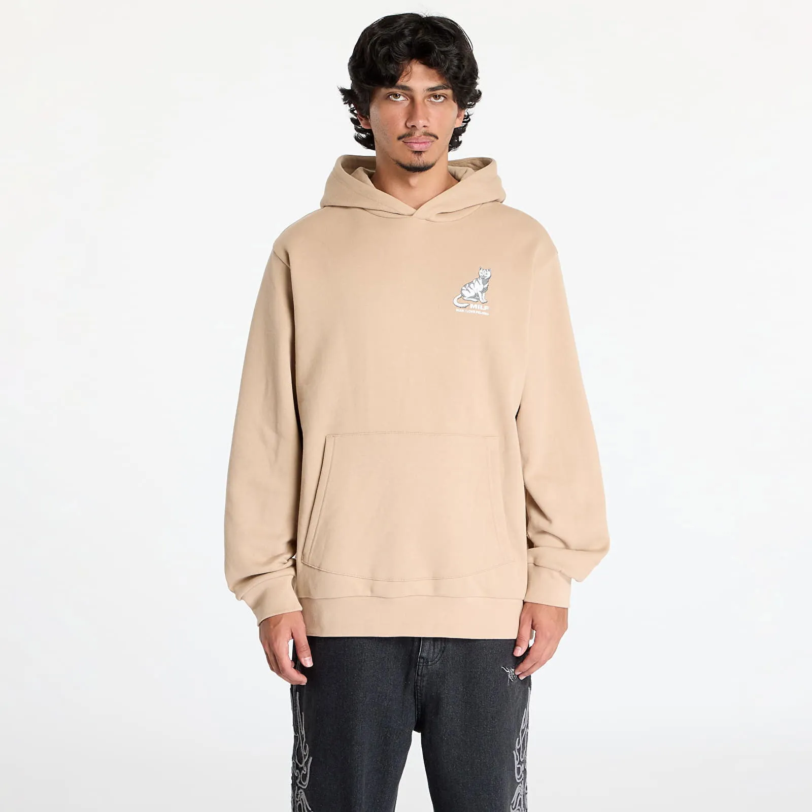 Sweatshirt RIPNDIP Man I Love Felines Hoodie Sandstone RNDFAL24140