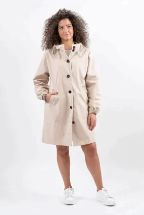 Wasserfeste Oversize Knopf-Regenjacke Mit Kapuze Für Damen | Ideal für