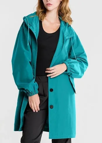 Wasserfeste Oversize Knopf-Regenjacke Mit Kapuze Für Damen | Ideal für